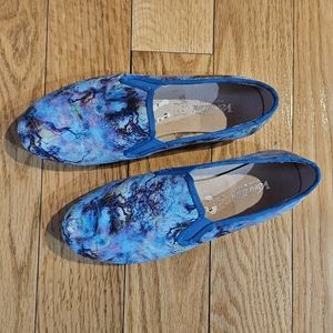 Venettini Girls Hand Made Italian Blue Shoes